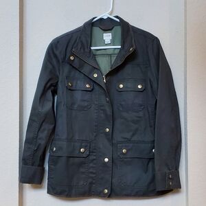J. Crew Factory Mossy Olive Green Utility Jacket with Brass Details. Size Medium